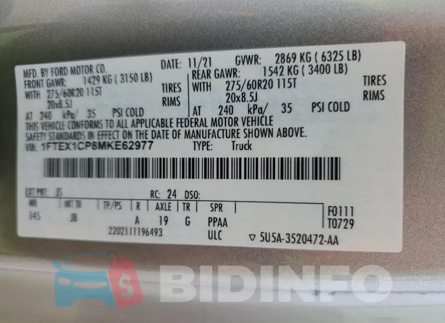 1FTEX1CP8MKE62977 Photo# 12
