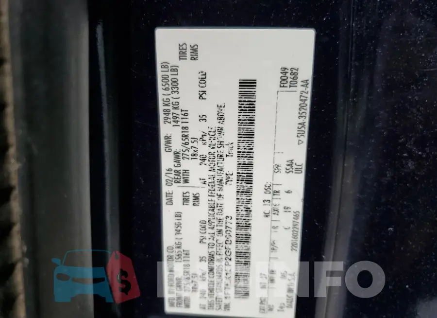 1FTEX1EP2GFB60773 Photo# 12