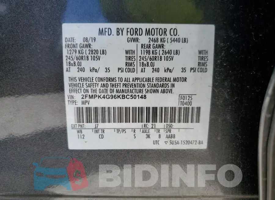 2FMPK4G96KBC50148 Photo# 13