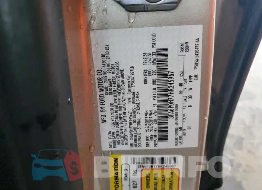 3FA6P0H77HR245967 Photo# 12
