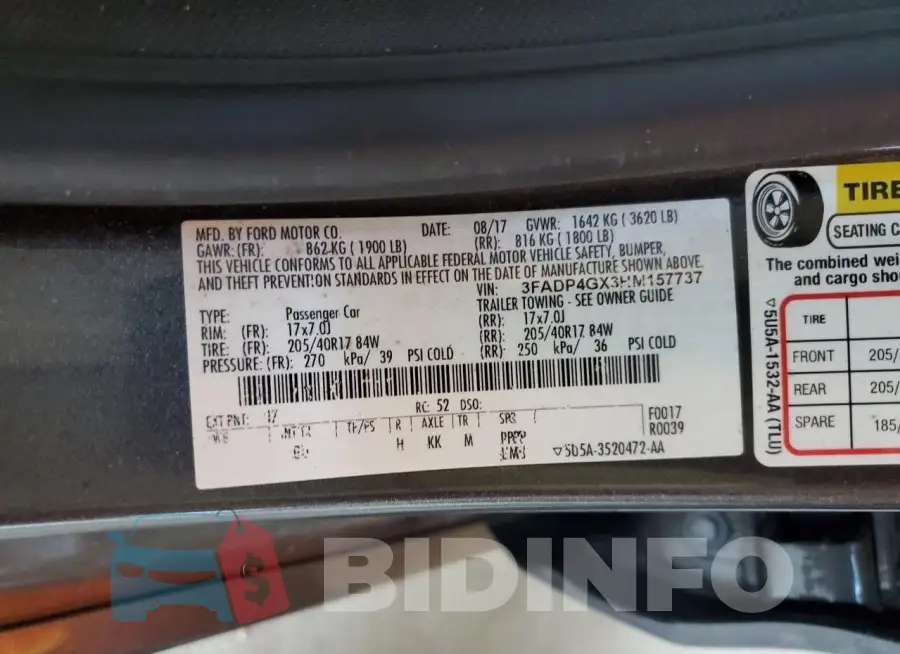 3FADP4GX3HM157737 Photo# 12
