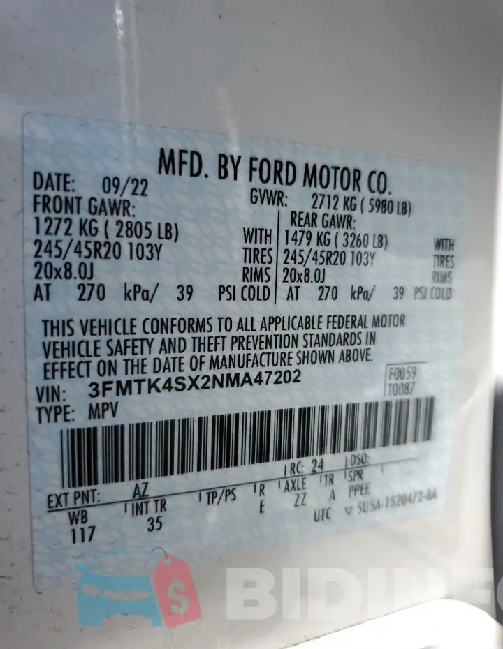 3FMTK4SX2NMA47202 Photo# 12