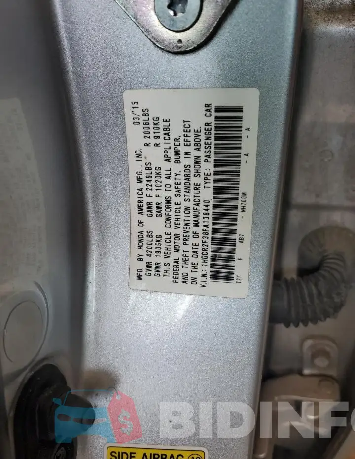 1HGCR2F38FA138440 Photo# 13