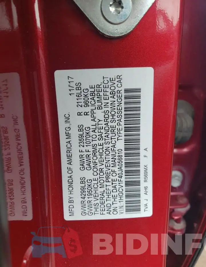 1HGCV1F40JA056810 Photo# 12