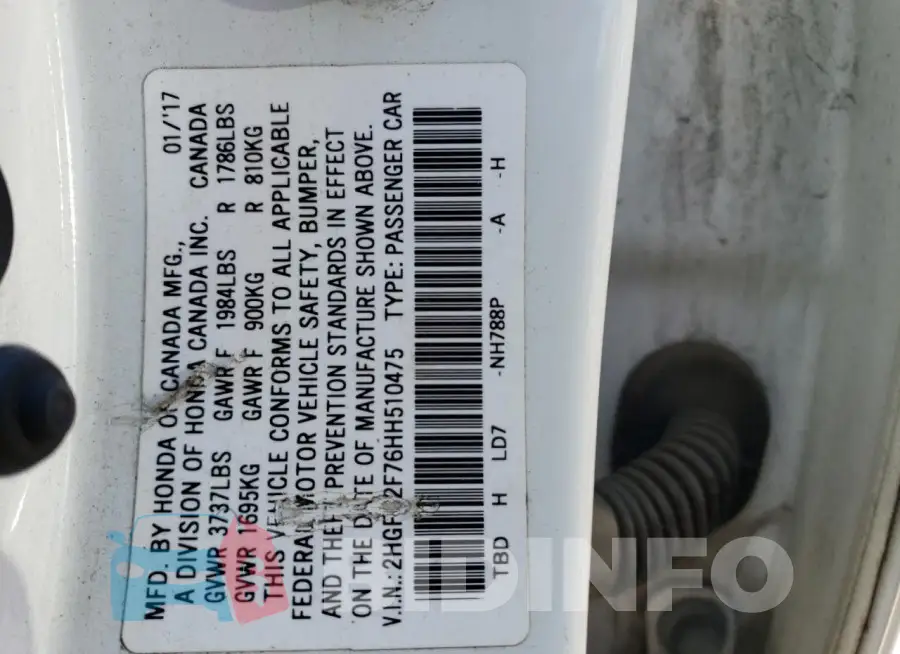 2HGFC2F76HH510475 Photo# 12