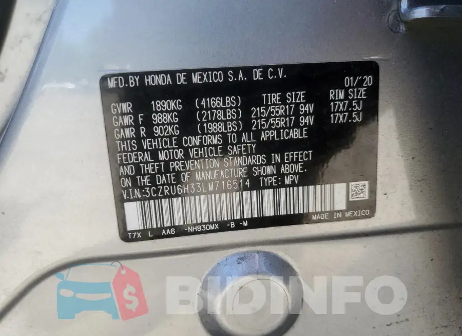 3CZRU6H33LM716514 Photo# 13