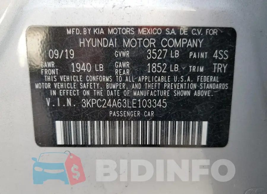 3KPC24A63LE103345 Photo# 13