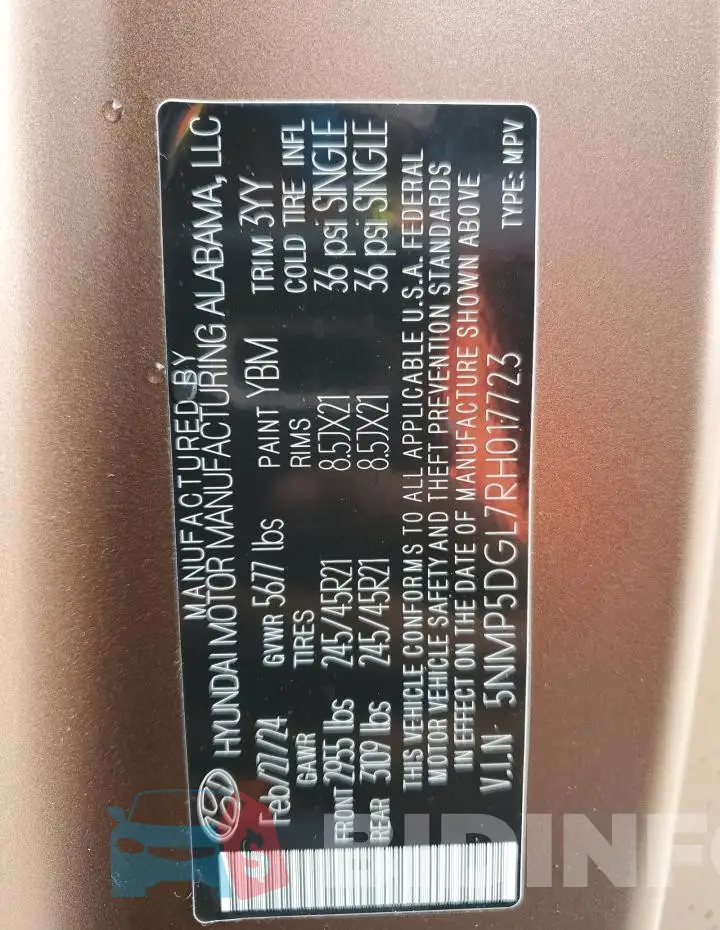 5NMP5DGL7RH017723 Photo# 12