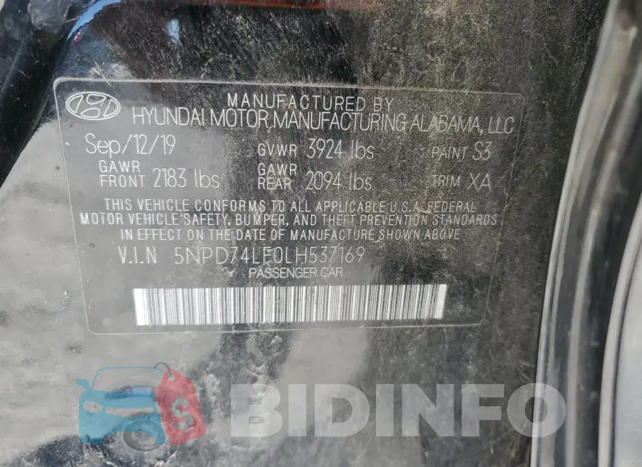 5NPD74LF0LH537169 Photo# 12