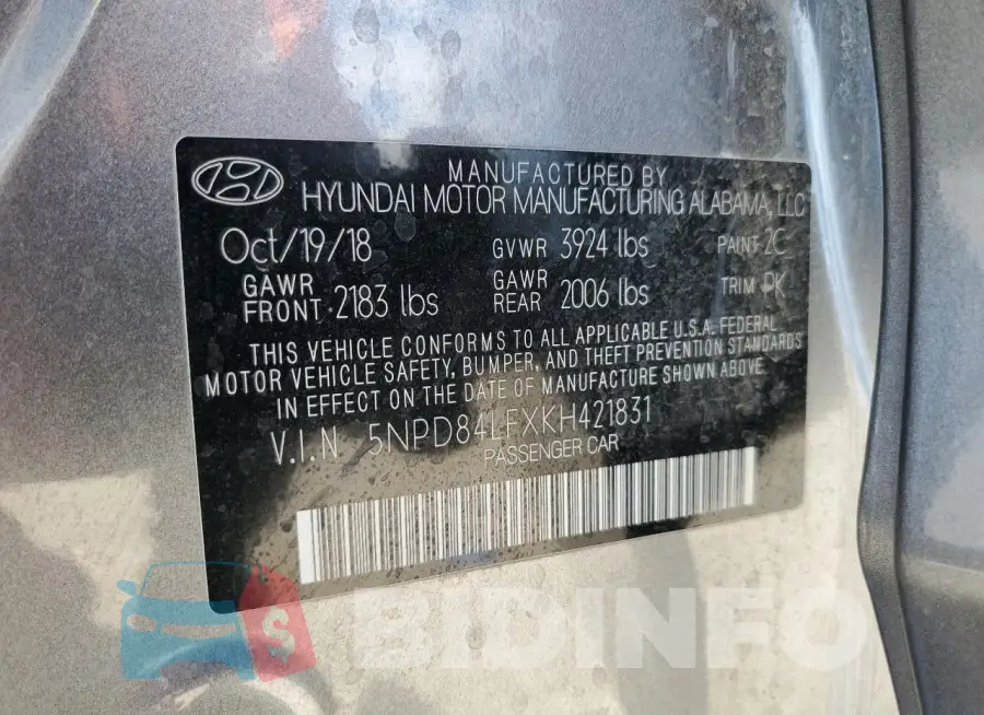 5NPD84LFXKH421831 Photo# 12