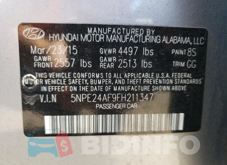 5NPE24AF9FH211347 Photo# 12