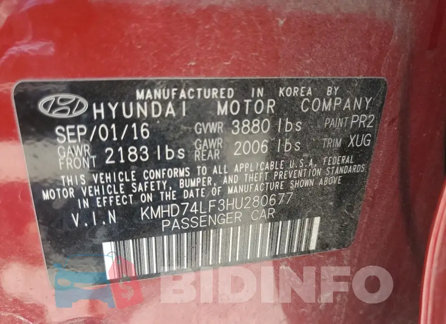 KMHD74LF3HU280677 Photo# 12