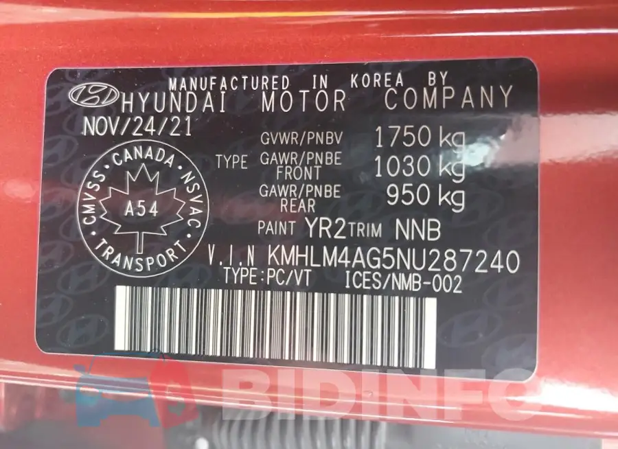 KMHLM4AG5NU287240 Photo# 13