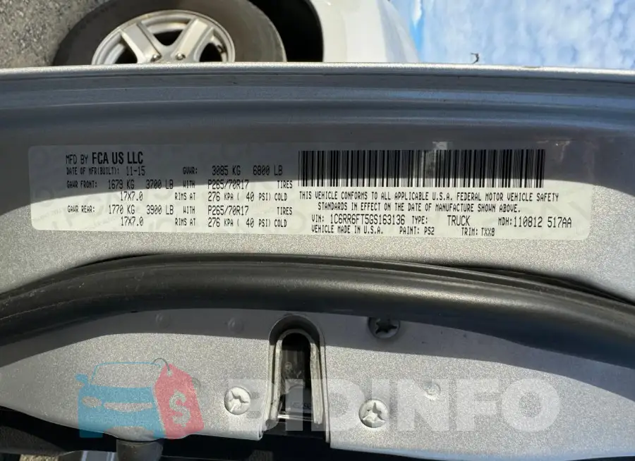 1C6RR6FT5GS163136 Photo# 10
