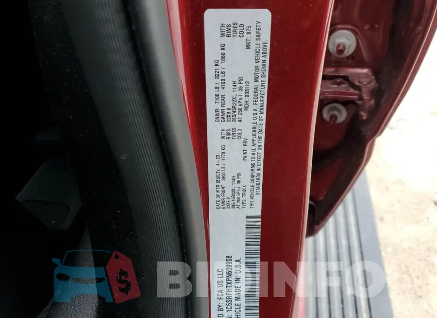 1C6SRFHTXPN609908 Photo# 12
