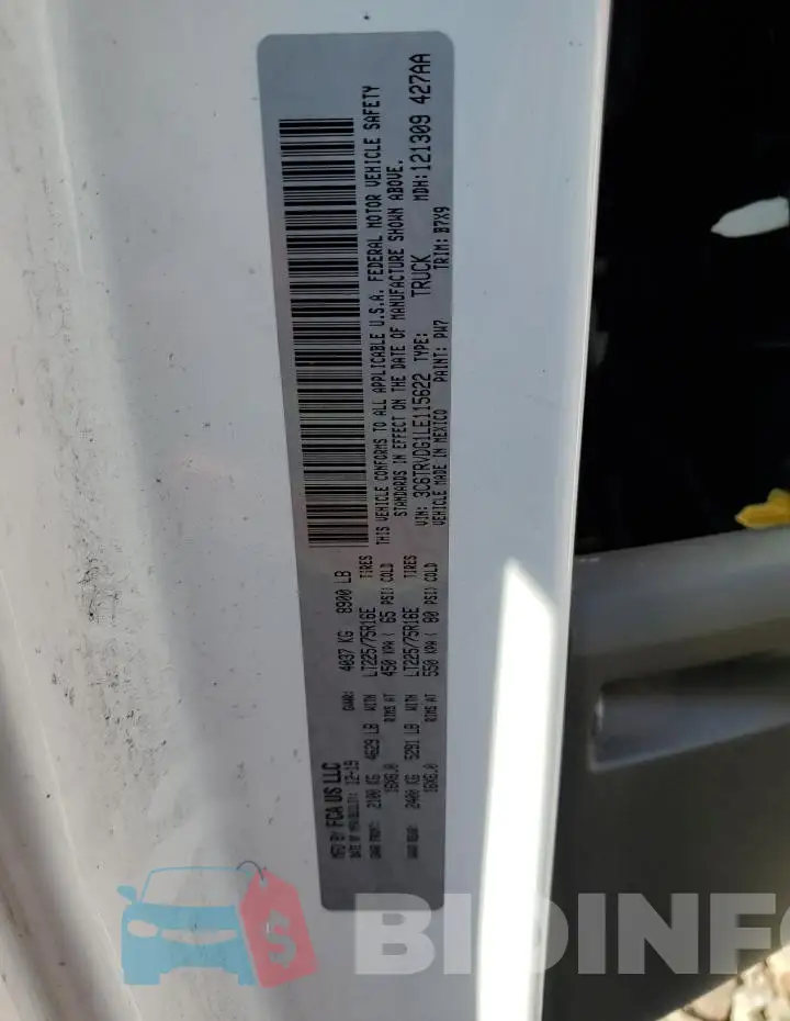 3C6TRVDG1LE115622 Photo# 12