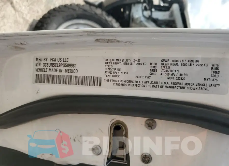 3C6UR5CL9PG509981 Photo# 12