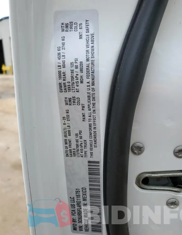 3C6UR5FL4RG116761 Photo# 13