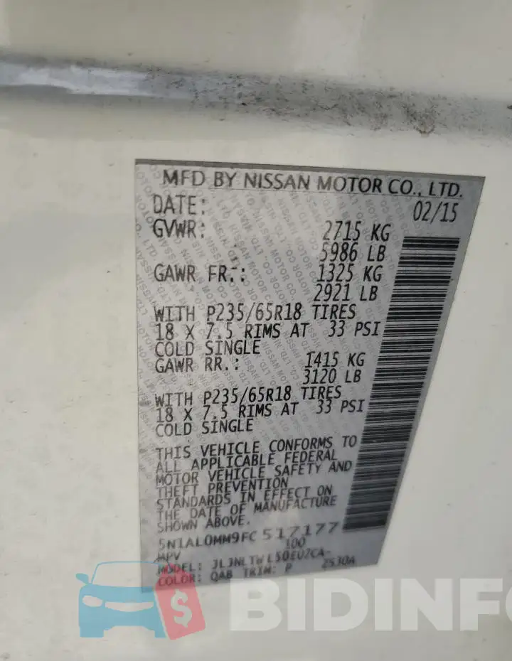 5N1AL0MM9FC517177 Photo# 13