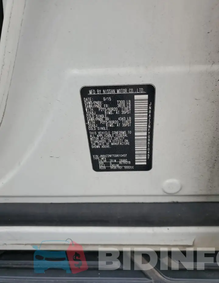 JN8AZ2NF7G9610457 Photo# 13