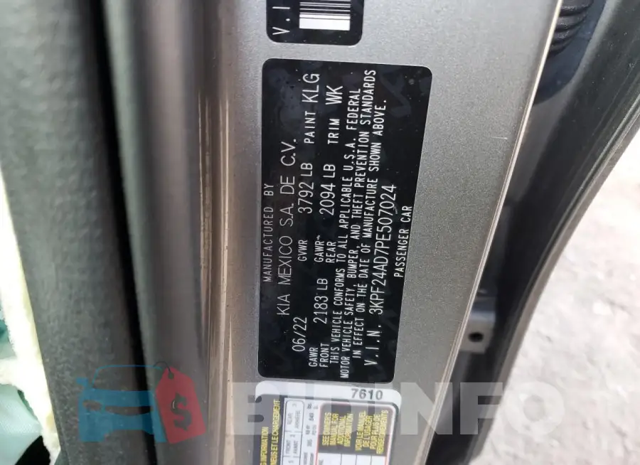3KPF24AD7PE507024 Photo# 13
