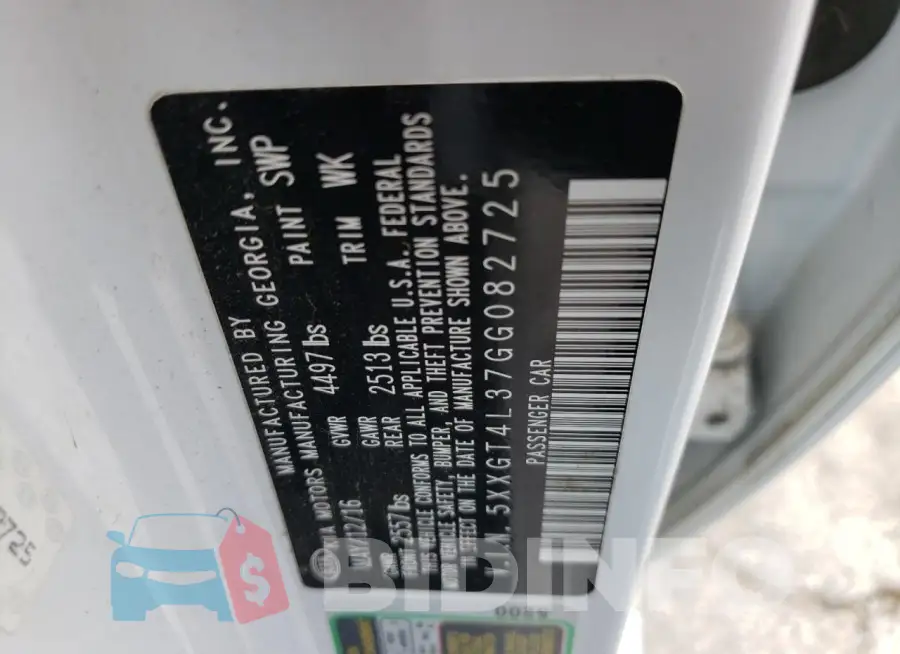5XXGT4L37GG082725 Photo# 13