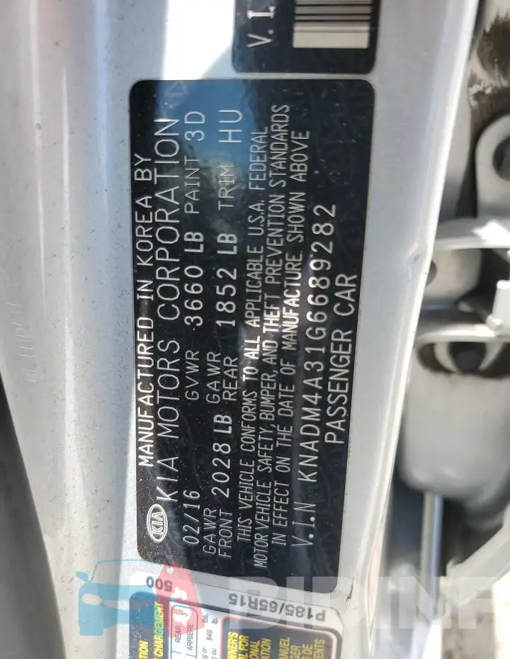 KNADM4A31G6689282 Photo# 12