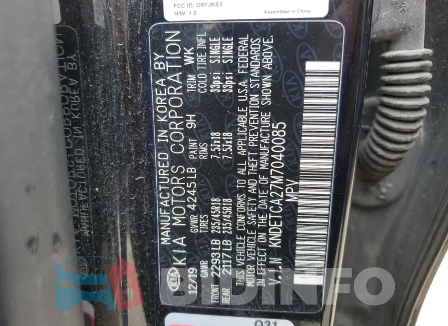 KNDETCA27M7040085 Photo# 14