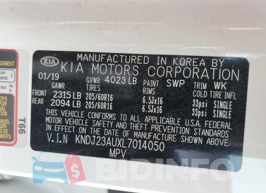 KNDJ23AUXL7014050 Photo# 13