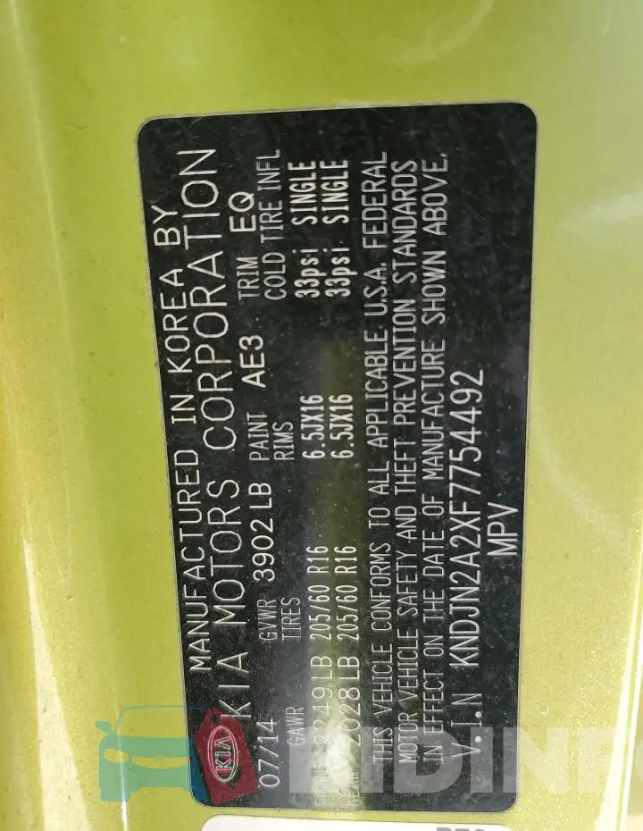 KNDJN2A2XF7754492 Photo# 12