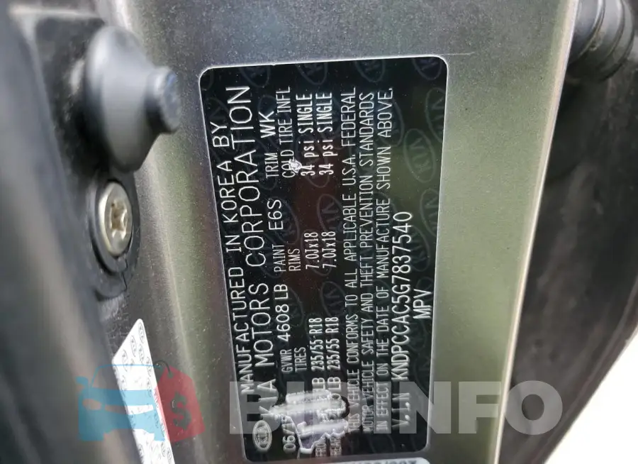 KNDPCCAC5G7837540 Photo# 13