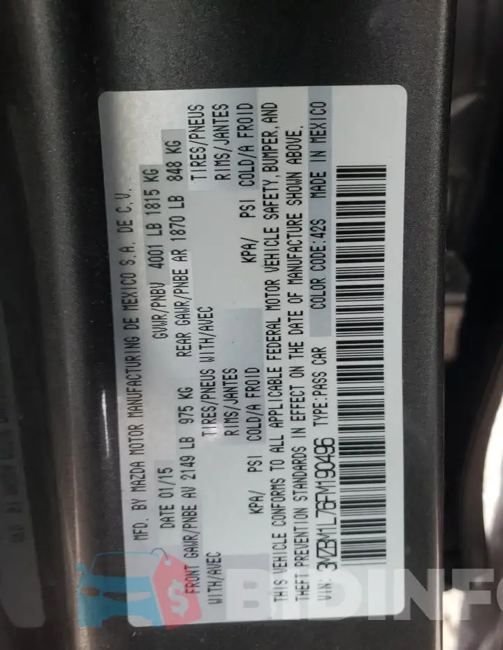 3MZBM1L76FM190496 Photo# 12