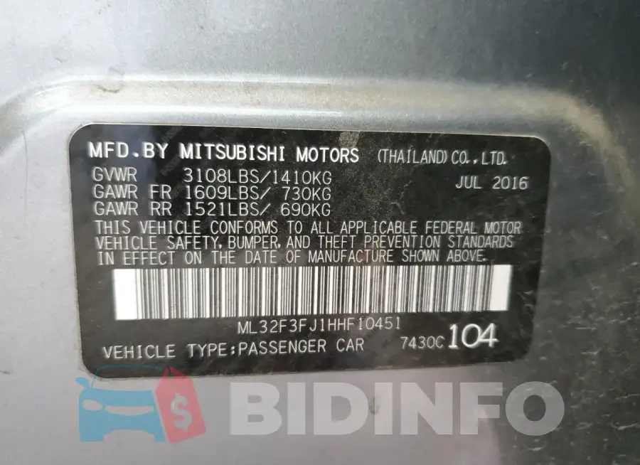 ML32F3FJ1HHF10451 Photo# 12