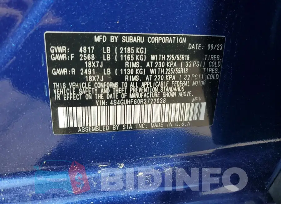 4S4GUHF60R3722038 Photo# 12