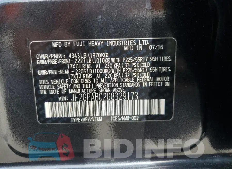 JF2GPABC2G8329173 Photo# 12