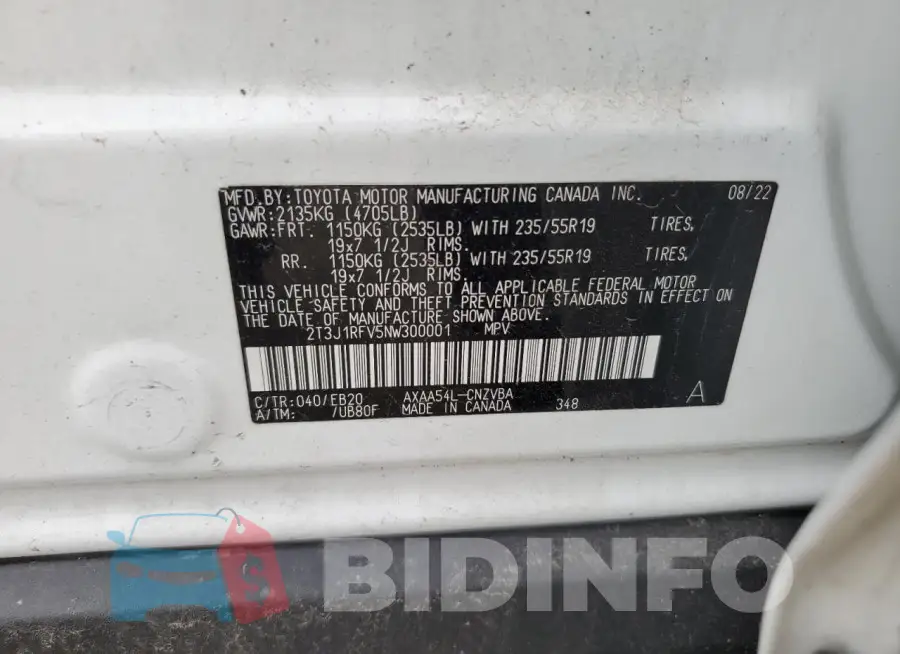 2T3J1RFV5NW300001 Photo# 13