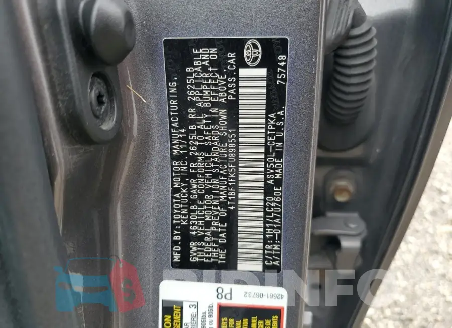 4T1BF1FK5FU898551 Photo# 12