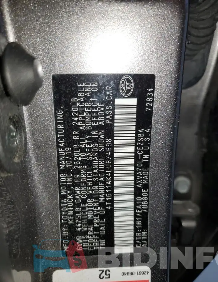 4T1G11AK4LU874698 Photo# 12