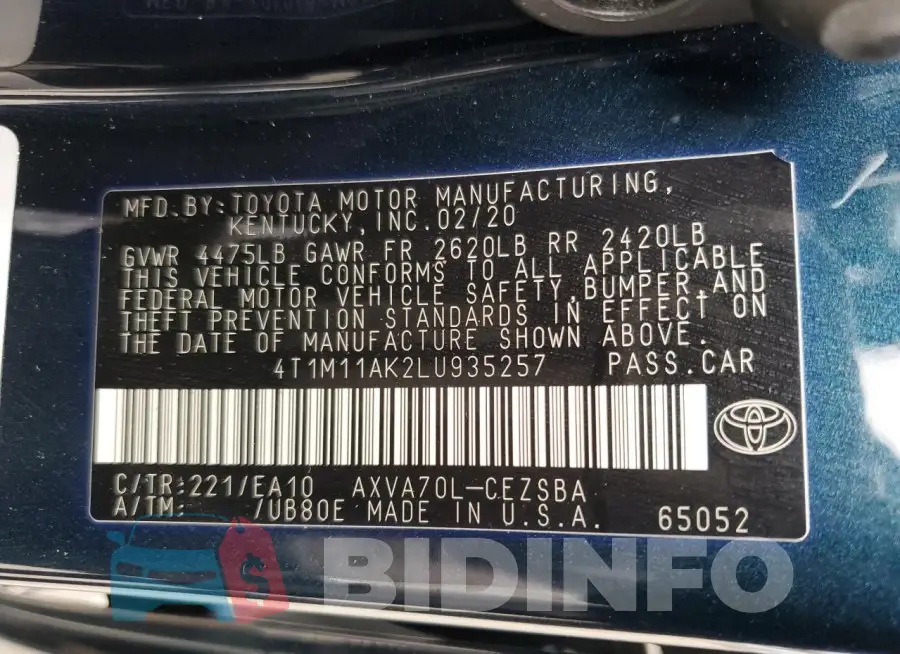 4T1M11AK2LU935257 Photo# 13