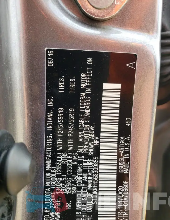5TDDKRFH5GS309855 Photo# 12