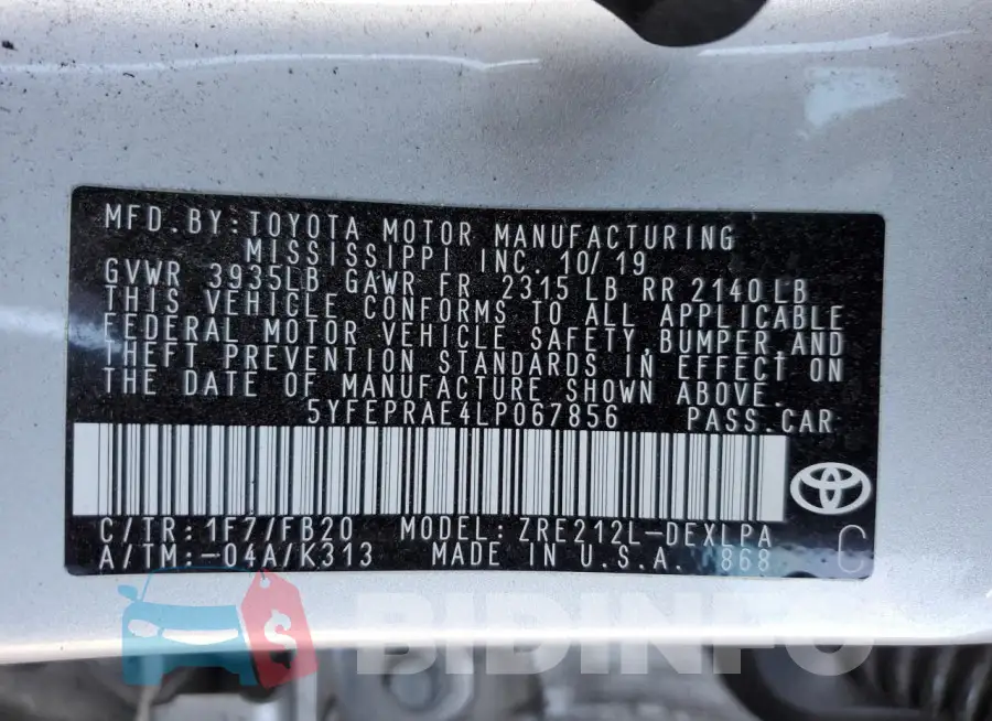 5YFEPRAE4LP067856 Photo# 12