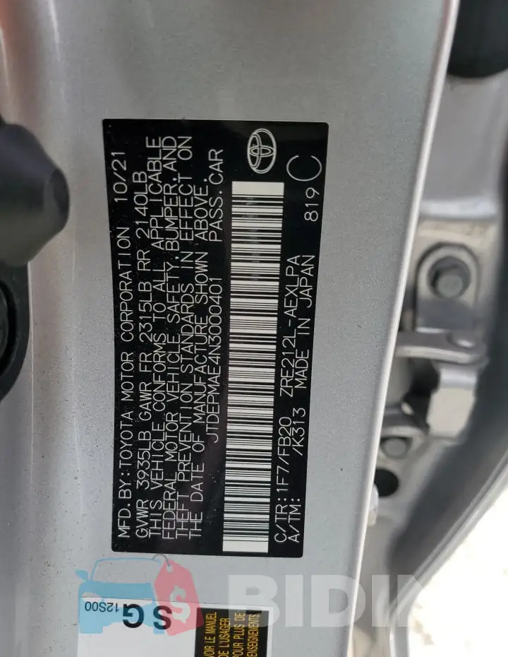 JTDEPMAE4N3000401 Photo# 13