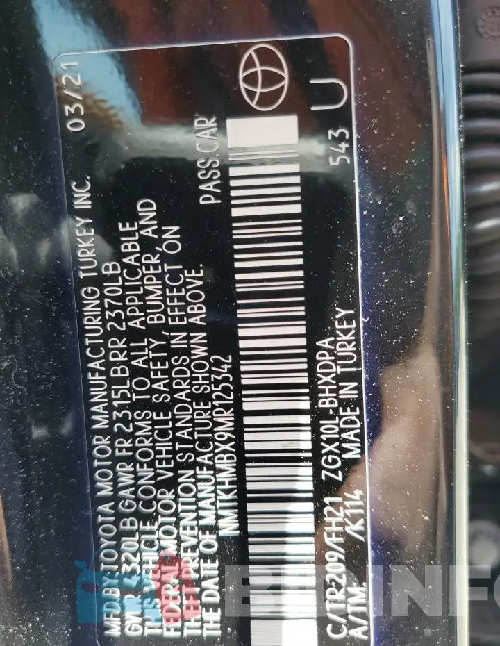 NMTKHMBX9MR125342 Photo# 14