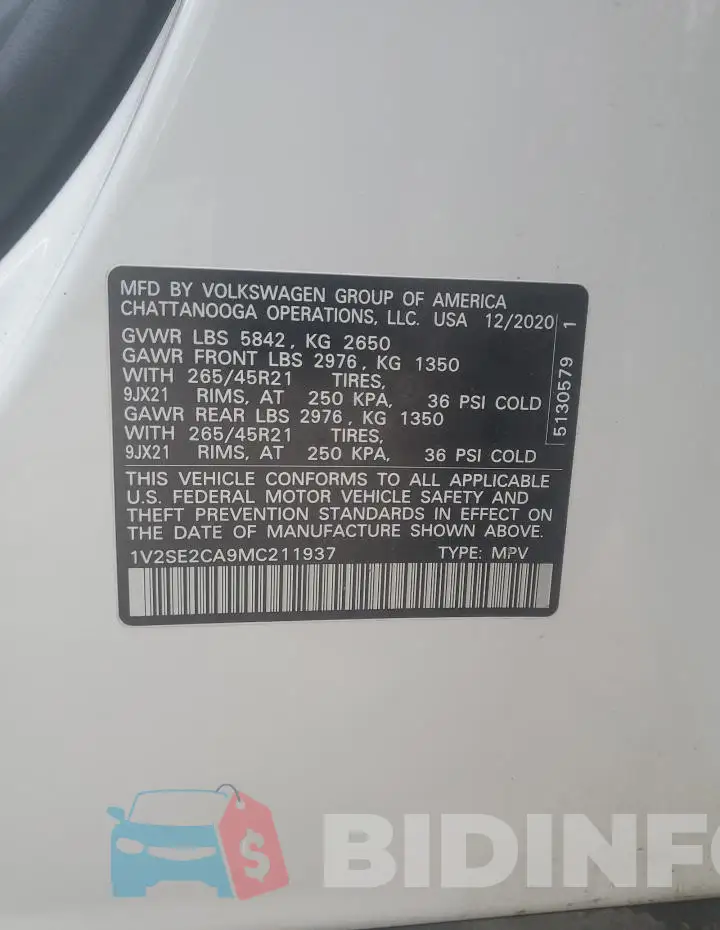 1V2SE2CA9MC211937 Photo# 12