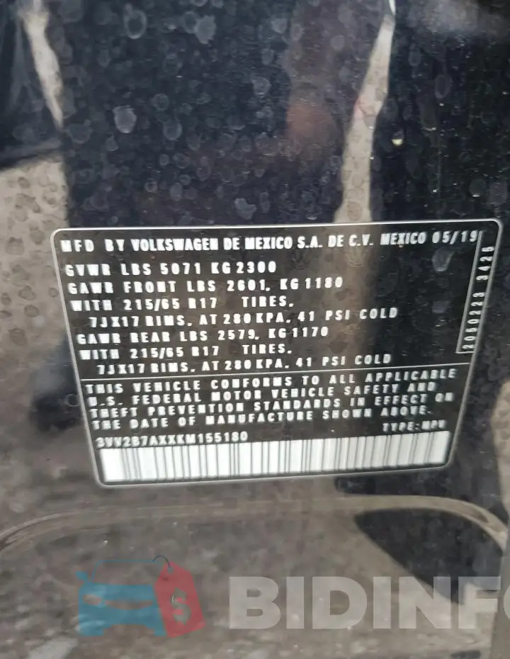 3VV2B7AXXKM155180 Photo# 13