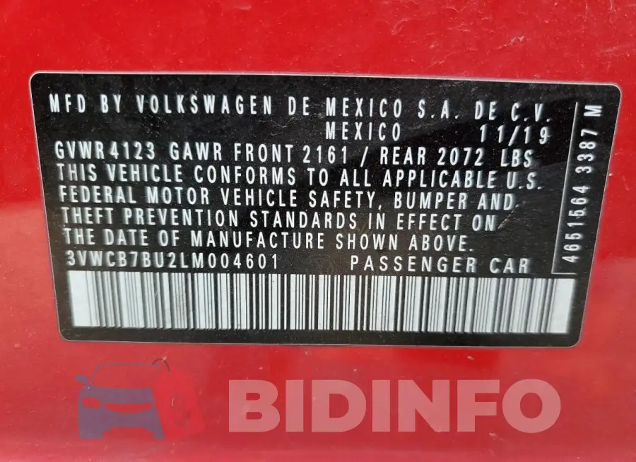 3VWCB7BU2LM004601 Photo# 12