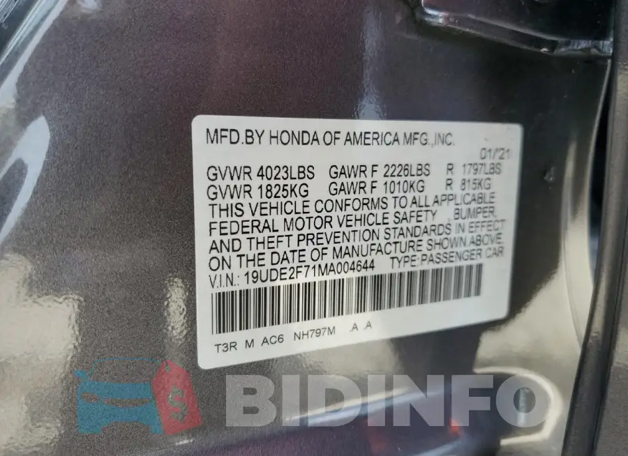 19UDE2F71MA004644 Photo# 13