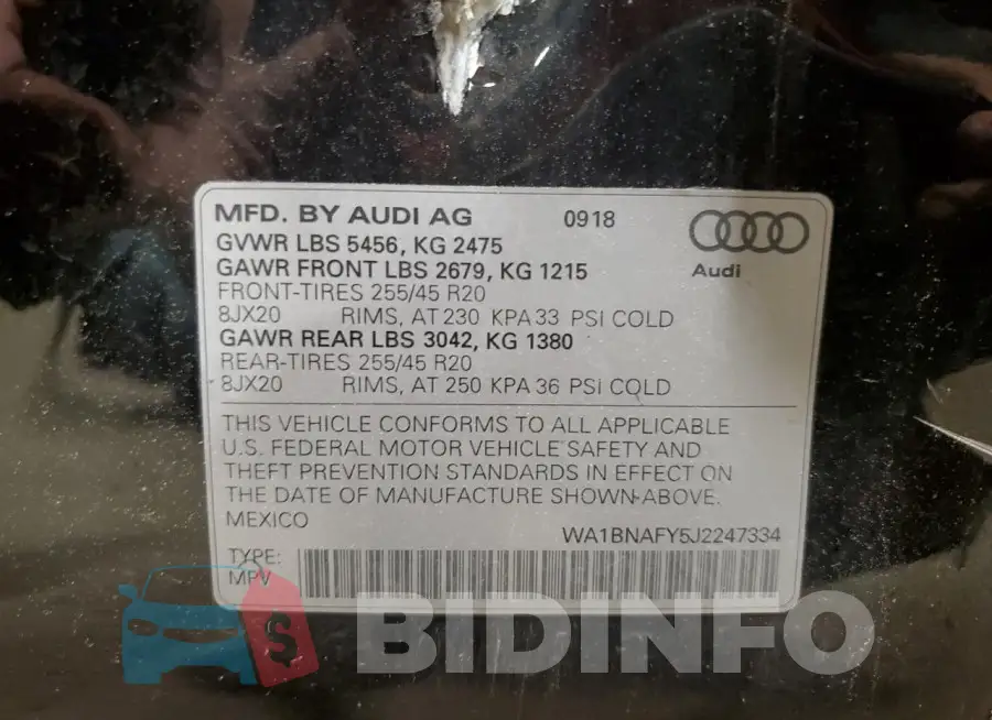 WA1BNAFY5J2247334 Photo# 13