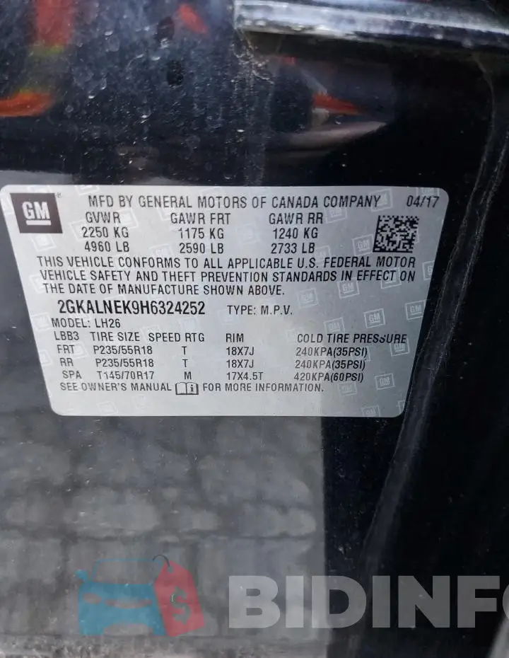 2GKALNEK9H6324252 Photo# 13