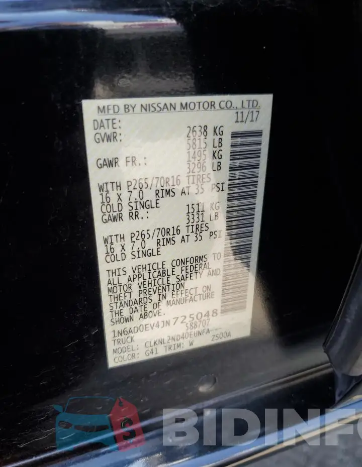 1N6AD0EV4JN725048 Photo# 12